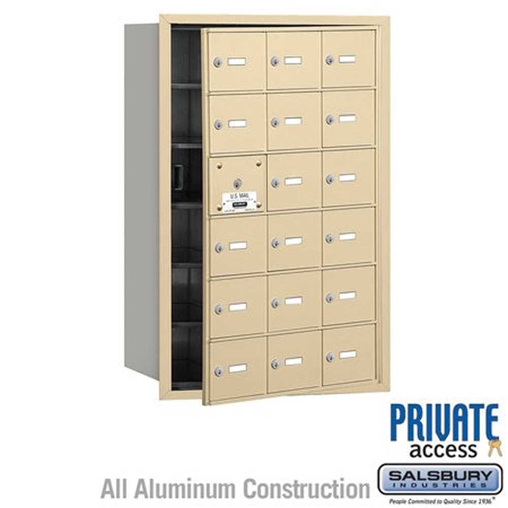 Salsbury Industries 3618SFP sandstone horizontal mailbox private access