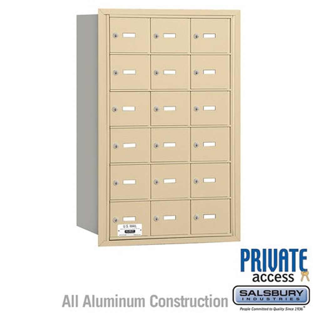 Salsbury Industries 3618SRP sandstone horizontal mailbox private access
