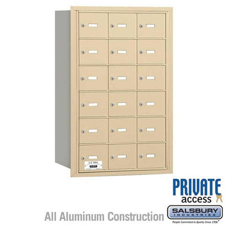 Salsbury Industries 3618SRP sandstone horizontal mailbox private access
