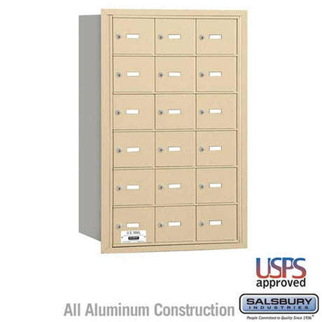 Salsbury Industries 3618SRU sandstone horizontal mailbox usps access