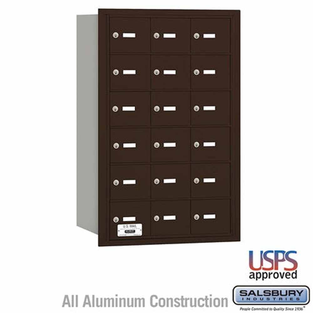 Salsbury Industries 3618ZRU bronze horizontal mailbox usps access
