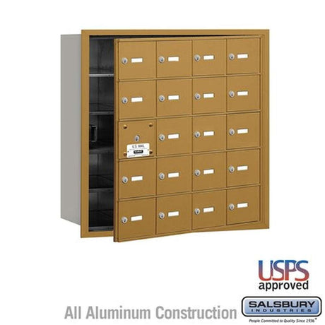 Salsbury Industries 3620GFU gold horizontal mailbox usps access