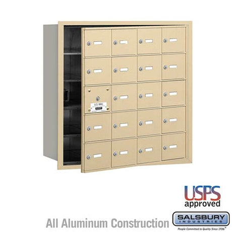 Salsbury Industries 3620SFU sandstone horizontal mailbox usps access