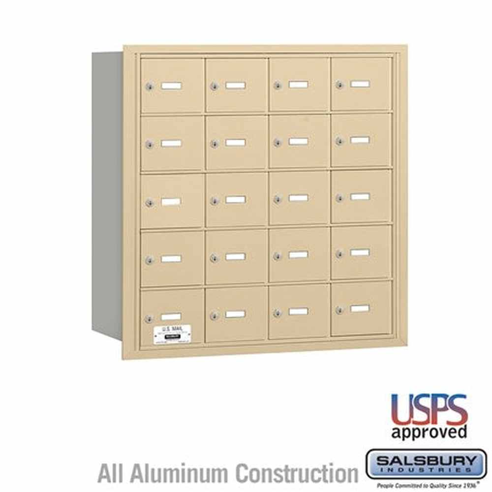 Salsbury Industries 3620SRU sandstone horizontal mailbox usps access