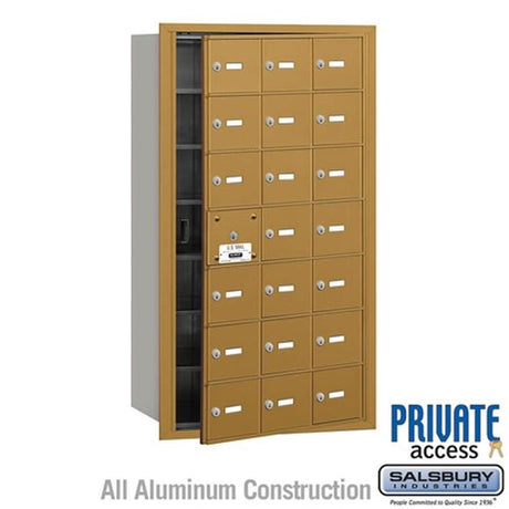 Salsbury Industries 3621GFP gold horizontal mailbox private access