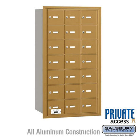 Salsbury Industries 3621GRP gold horizontal mailbox private access