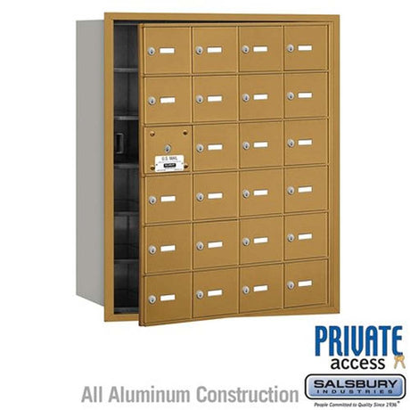 Salsbury Industries 3624GFP gold horizontal mailbox private access