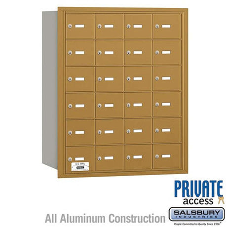 Salsbury Industries 3624GRP gold horizontal mailbox private access