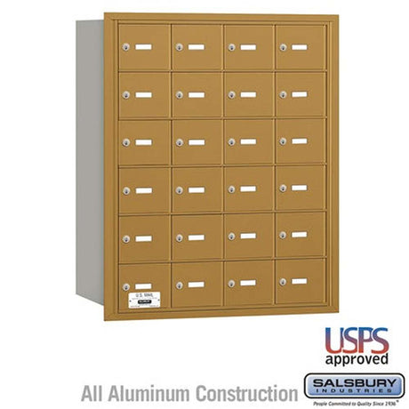 Salsbury Industries 3624GRU gold horizontal mailbox usps access