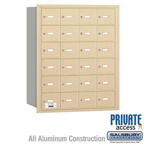 Salsbury Industries 3624SRP sandstone horizontal mailbox private access