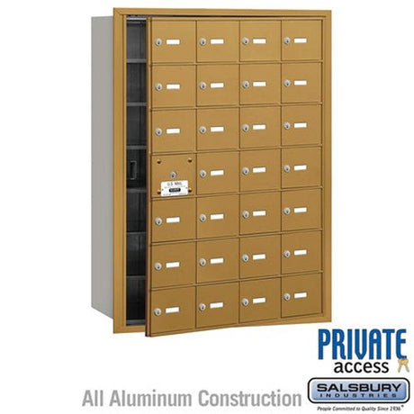 Salsbury Industries 3628GFP gold horizontal mailbox private access