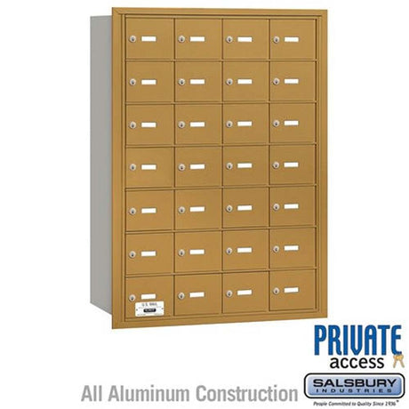 Salsbury Industries 3628GRP gold horizontal mailbox private access