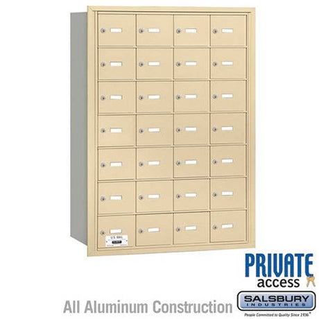 Salsbury Industries 3628SRP sandstone horizontal mailbox private access