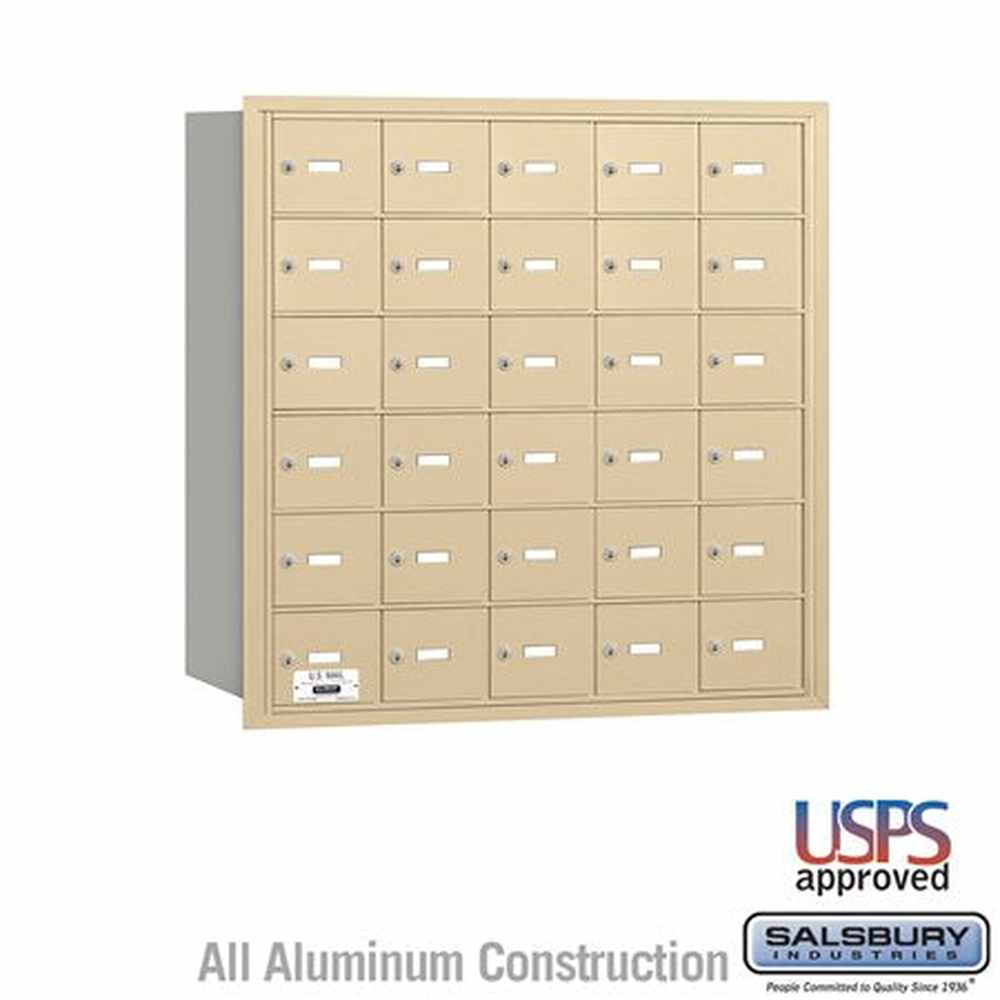 Salsbury Industries 3630SRU sandstone horizontal mailbox usps access
