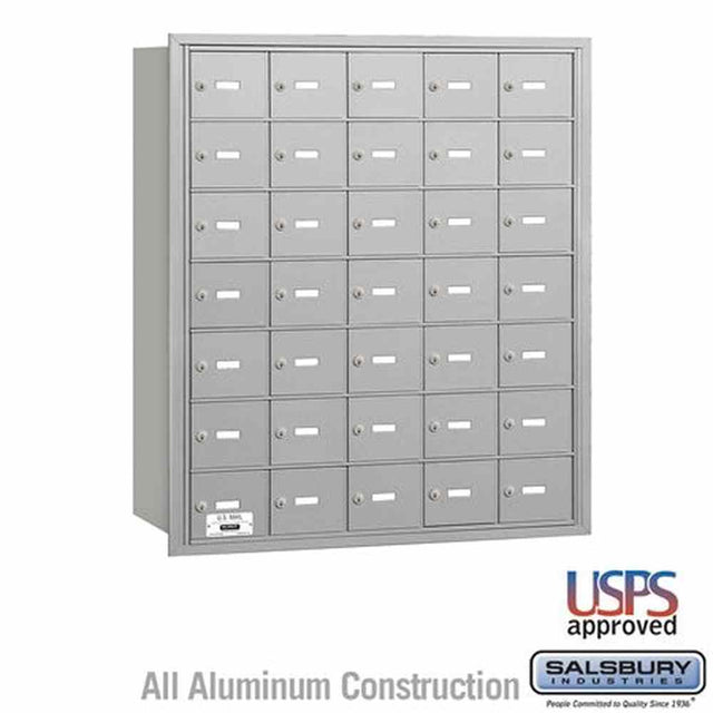 Salsbury Industries 3635ARU aluminum horizontal mailbox usps access