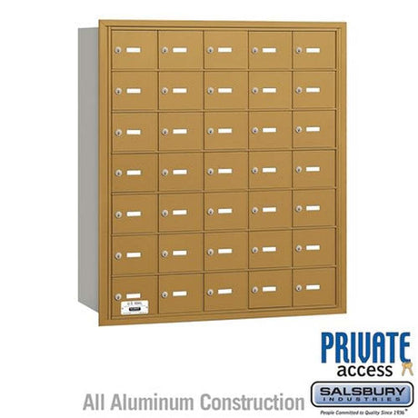Salsbury Industries 3635GRP gold horizontal mailbox private access