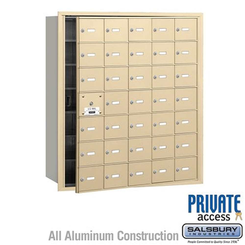 Salsbury Industries 3635SFP sandstone horizontal mailbox private access