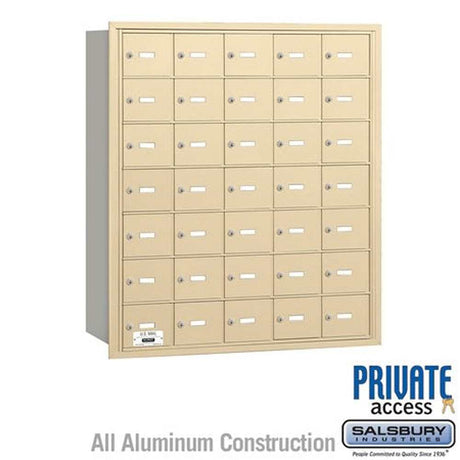 Salsbury Industries 3635SRP sandstone horizontal mailbox private access