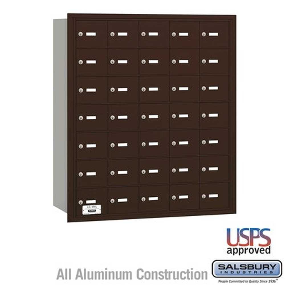 Salsbury Industries 3635ZRU bronze horizontal mailbox usps access