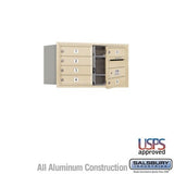 Salsbury Industries 3704D-06SFU-06-FU 4C Horizontal Mailbox 4 Door High Front Loading USPS Access Sandstone