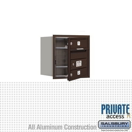 Salsbury Industries 3704S-02ZFP-02-FP 4C Horizontal Mailbox 4 Door High Front Loading Private Access Bronze