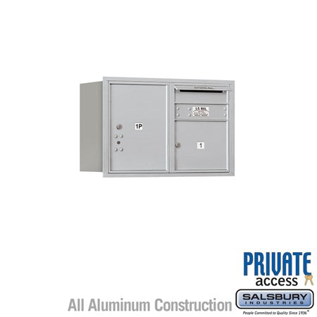 Salsbury Industries 3705D-01ARP-01-RP 4C Horizontal Mailbox 5 Door High Rear Loading Private Access Aluminum