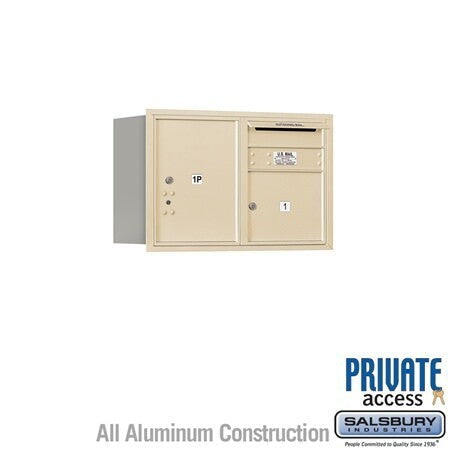 Salsbury Industries 3705D-01SRP-01-RP 4C Horizontal Mailbox 5 Door High Rear Loading Private Access Sandstone