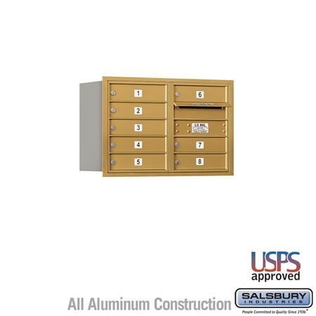 Salsbury Industries 3705D-08GRU gold horizontal mailbox usps access