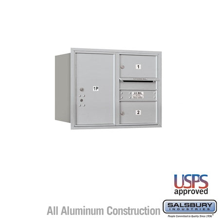 Salsbury Industries 3706D-02ARU-02-RU 4C Horizontal Mailbox 6 Door High Rear Loading USPS Access Aluminum