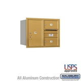 Salsbury Industries 3706D-02GRU-02-RU 4C Horizontal Mailbox 6 Door High Rear Loading USPS Access Gold