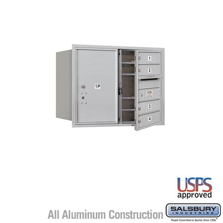 Salsbury Industries 3706D-04AFU aluminum horizontal mailbox usps access