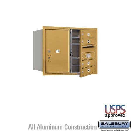Salsbury Industries 3706D-04GFU gold horizontal mailbox usps access