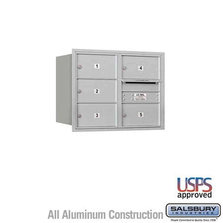Salsbury Industries 3706D-05ARU aluminum horizontal mailbox usps access
