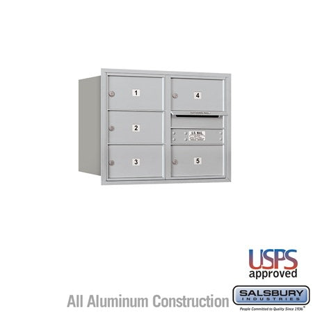 Salsbury Industries 3706D-05ARU aluminum horizontal mailbox usps access