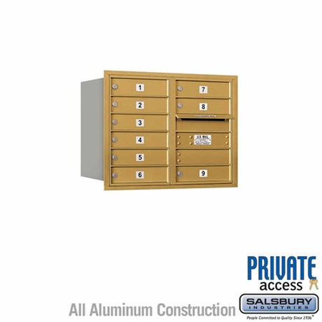 Salsbury Industries 3706D-09GRP gold horizontal mailbox private access