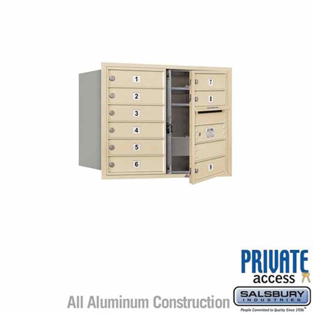 Salsbury Industries 3706D-09SFP sandstone horizontal mailbox private access