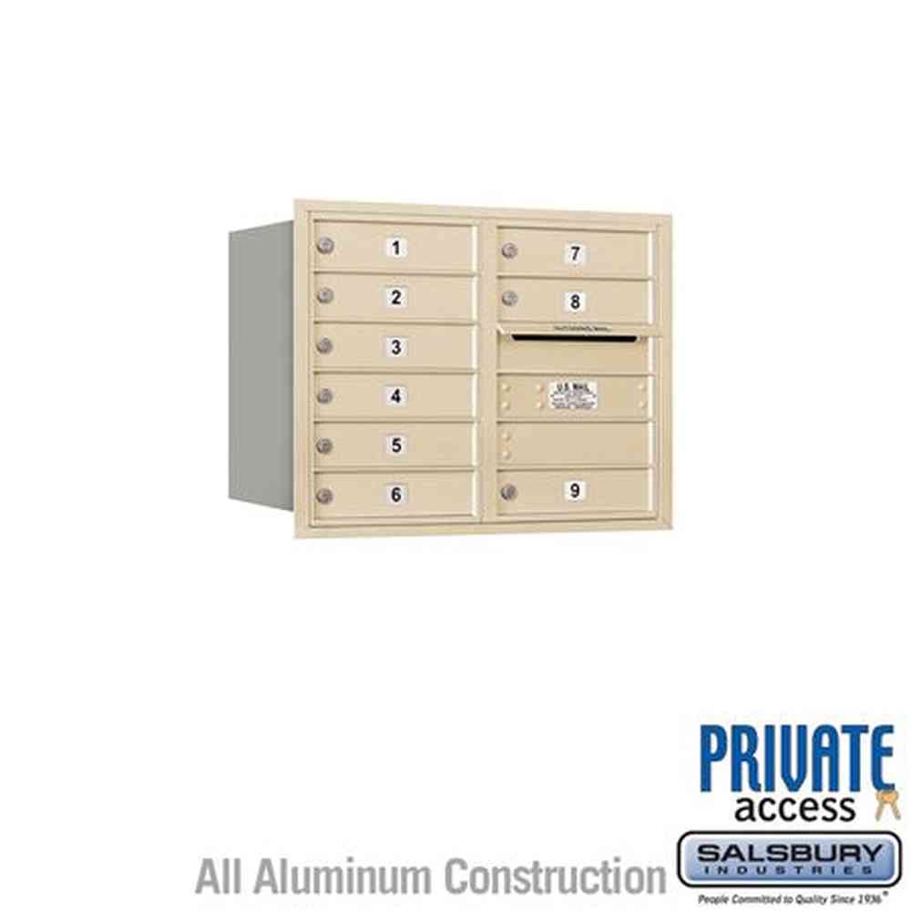 Salsbury Industries 3706D-09SRP sandstone horizontal mailbox private access