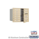 Salsbury Industries 3706D-10SFU sandstone horizontal mailbox usps access