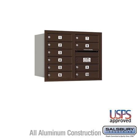 Salsbury Industries 3706D-10ZRU bronze horizontal mailbox usps access