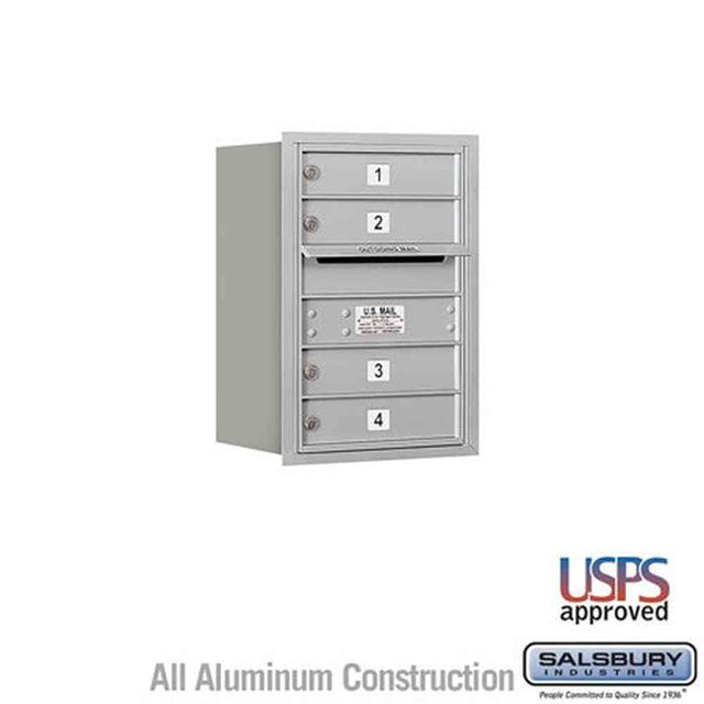 Salsbury Industries 3706S-04ARU aluminum horizontal mailbox usps access