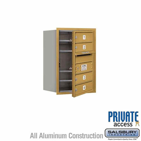 Salsbury Industries 3706S-04GFP gold horizontal mailbox private access