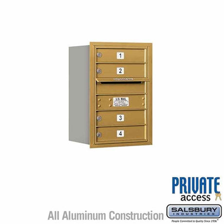 Salsbury Industries 3706S-04GRP gold horizontal mailbox private access