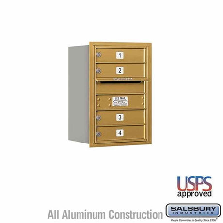 Salsbury Industries 3706S-04GRU gold horizontal mailbox usps access