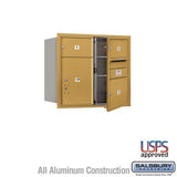 Salsbury Industries 3707D-03GFU-03-FU 4C Horizontal Mailbox 7 Door High Front Loading USPS Access Gold