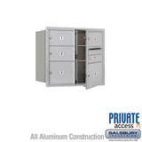 Salsbury Industries 3707D-05AFP-05-FP 4C Horizontal Mailbox 7 Door High Front Loading Private Access Aluminum