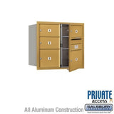 Salsbury Industries 3707D-05GFP-05-FP 4C Horizontal Mailbox 7 Door High Front Loading Private Access Gold