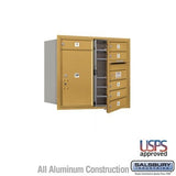 Salsbury Industries 3707D-06GFU gold horizontal mailbox usps access