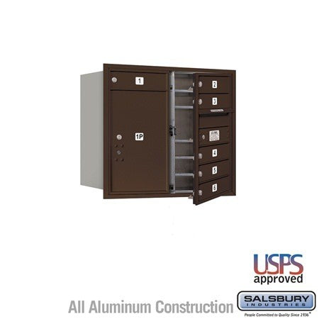 Salsbury Industries 3707D-06ZFU bronze horizontal mailbox usps access