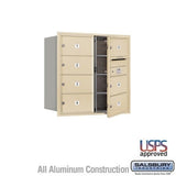 Salsbury Industries 3708D-07SFU-07-FU 4C Horizontal Mailbox 8 Door High Front Loading USPS Access Sandstone
