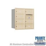 Salsbury Industries 3708D-07SRP-07-RP 4C Horizontal Mailbox 8 Door High Rear Loading Private Access Sandstone